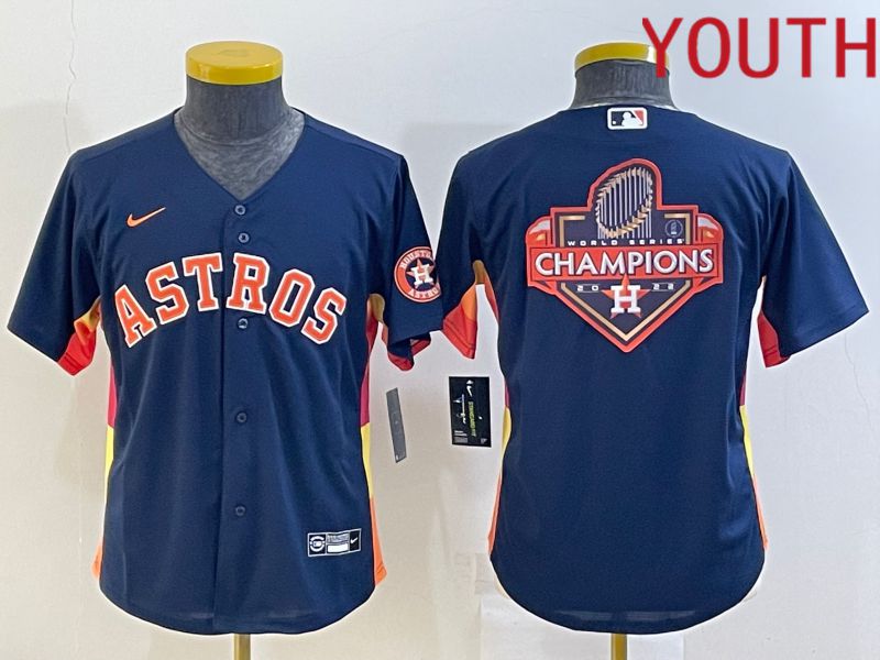 Youth Houston Astros Blank Blue Game Nike 2022 MLB Jersey